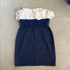 BCGB Navy and White Cocktail Dress